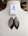 MJ- Seal Leaf Earrings- Large - Black