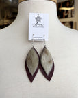 MJ- Seal Leaf Earrings- Large- Burgundy