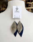 MJ- Seal Leaf Earrings- Large- Navy