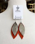 MJ- Seal Leaf Earrings- Large- Orange