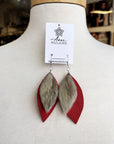 MJ- Seal Leaf Earrings- Large- Red