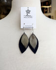 MJ- Seal Leaf Earrings- Small- Black