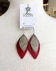 MJ- Seal Leaf Earrings- Small- Red