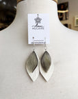 MJ- Seal Leaf Earrings- Small- White