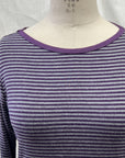 RESALE - Drape Top- S- Eggplant Stripe- RE394