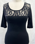 RESALE - Lace Top Black/Grey- S- Black- RE400