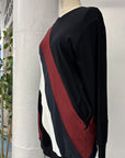 RESALE - ZW Sweater Tunic - M - Black/Maroon- RE552