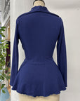 RESALE - Peplum Jacket - Navy - S - RE569