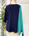 RESALE - Drape Top - Navy/Jade - L/XL- RE601