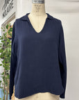 RESALE - Soleil Blouse - Navy - S - RE635