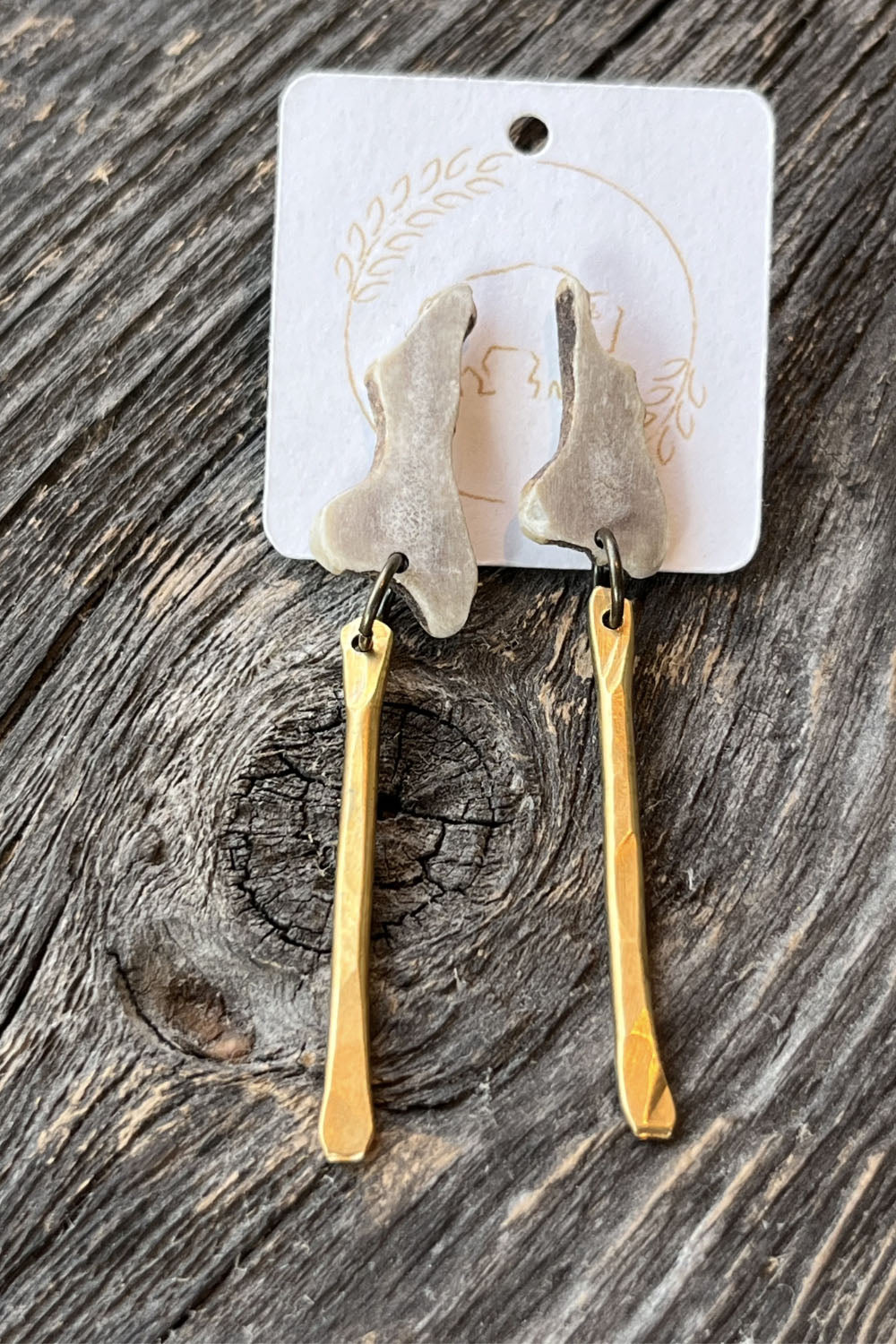 Sheppards Hook - Boucles d'oreilles en laiton Antler