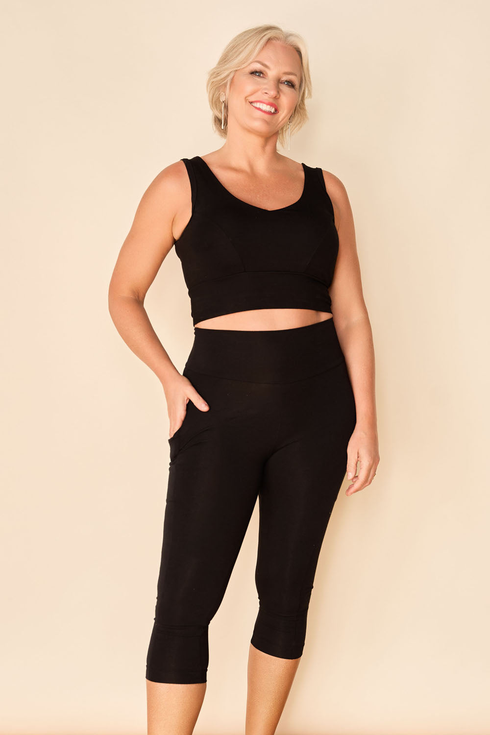 Legging 3/4 toute-saison avec poches