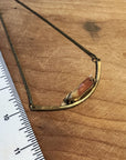 Sheppards Hook - Tangerine Quartz Crystal in Brass Necklace - Crys102