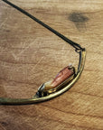 Sheppards Hook - Tangerine Quartz Crystal in Brass Necklace - Crys102