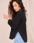 SOLEIL Sustainable Fabric Blouse- Black