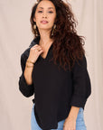 SOLEIL Sustainable Fabric Blouse- Black