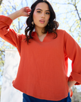 SOLEIL Sustainable Fabric Blouse- Sunset