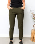 Pantalon Spirit en molleton - Olive/ourlet noir