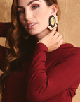 This Ilk - Savannah Earrings- Beige Jute Fringe & Black Lace