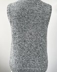 KNITS - Handknit Sweater Vest w/buttons - Grey Sparkle M
