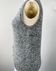 KNITS - Handknit Sweater Vest w/buttons - Grey Sparkle M