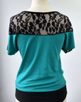 RESALE - Lace Blouse - Jade/ Black - XS/S
