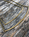 Sheppards Hook - Brass Bar Necklace - Narrow
