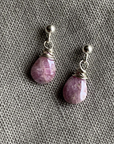 Naked Sage - Linnaea Earrings (London Topaz, Moonstone, Pink Sapphire & Labradorite)
