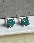 Naked Sage - Mineral Prong Set Raw Stone Studs (Apatite, Emerald & Ruby)