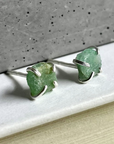 Naked Sage - Mineral Prong Set Raw Stone Studs (Apatite, Emerald & Ruby)