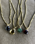 Naked Sage - Ava Necklace (Emerald, Pink Sapphire & Moonstone)