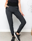 Pantalon Spirit en molleton - anthracite/ourlet noir