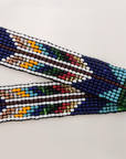 Handmade Beaded Belt - Blue Flechee