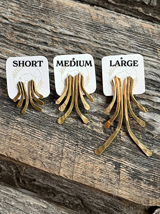 Sheppards Hook - Brass Staghorn Earrings- #124
