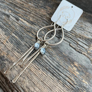 Sheppards Hook - Dentritic Opal Raindrop Silver Earrings- #420