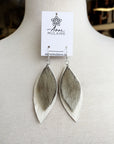 MJ- Seal Leaf Earrings- Large- White