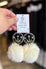 Quill Flower Earrings -Black/ wht rabbit