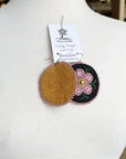 MJ- Metis Large Flower Earrings- Rose/Black