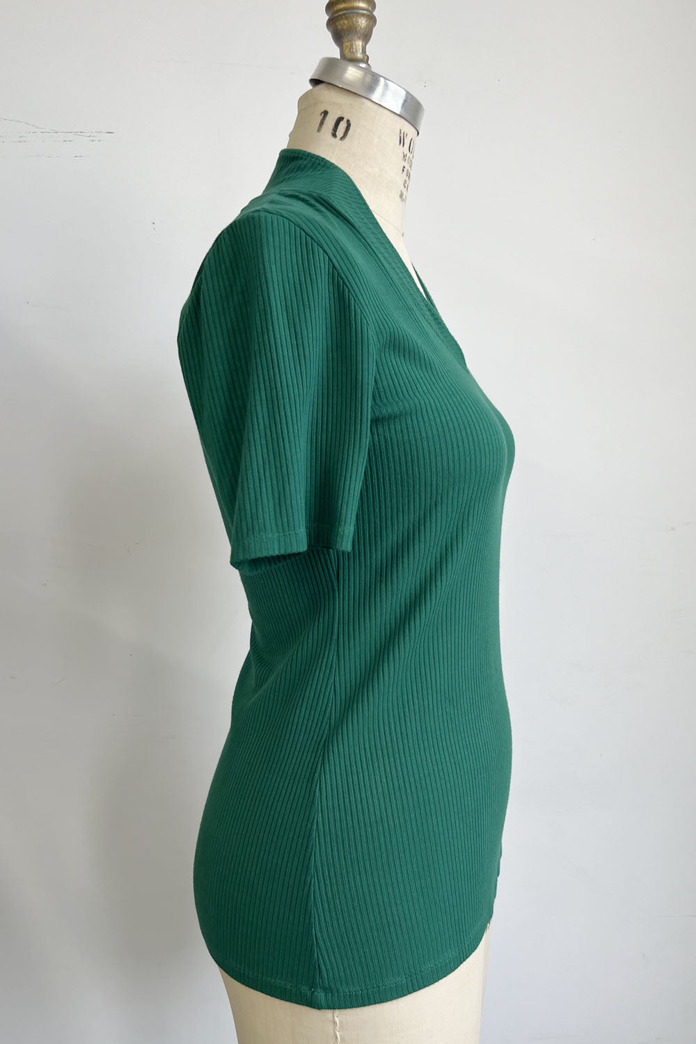 RESALE - Envie Blouse  - Evergreen Rib - XS