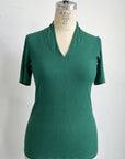 RESALE - Envie Blouse  - Evergreen Rib - XS