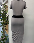 RESALE - Twist Dress - Stone/Blk - XS - RE572