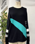 RESALE - ZW Sweatshirt - Black/Teal/SON - L- RE599