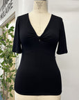RESALE - Bamboo Twist Top - Black - XS - RE618