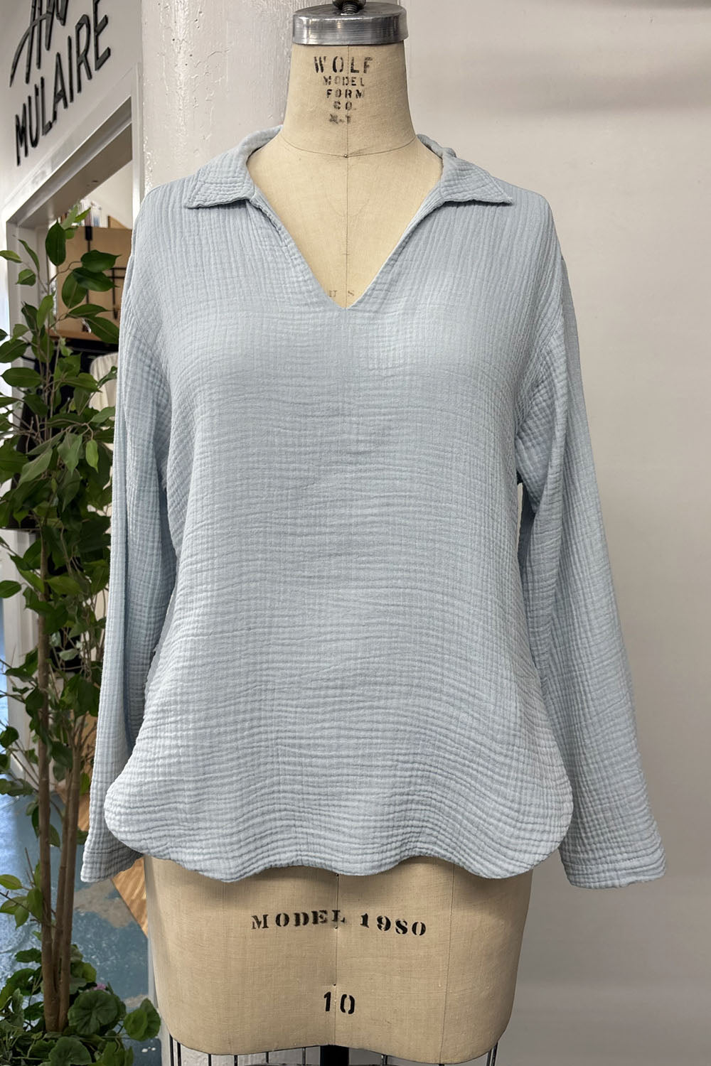 RESALE - Soleil Blouse - Light Blue - S - RE630