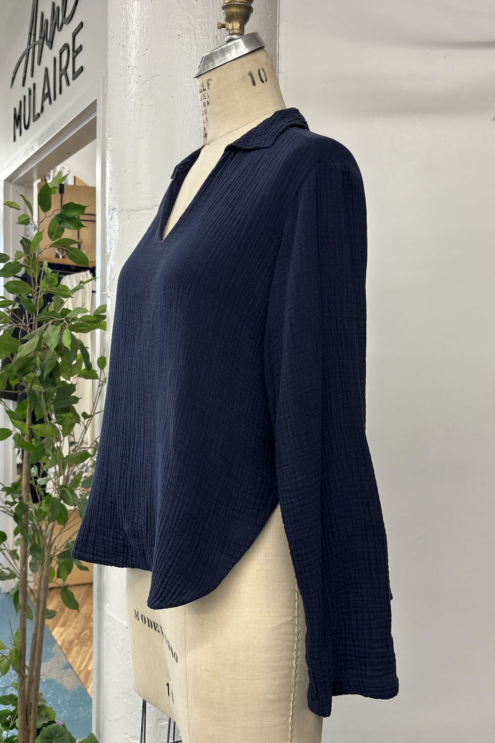 RESALE - Soleil Blouse - Navy - S - RE635