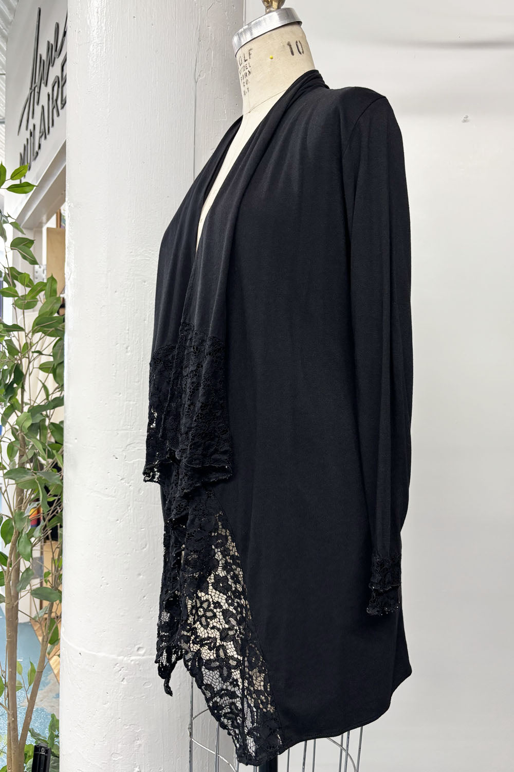 RESALE - Ida Cardigan Jacket - Black/Black lace - XS/S - RE671
