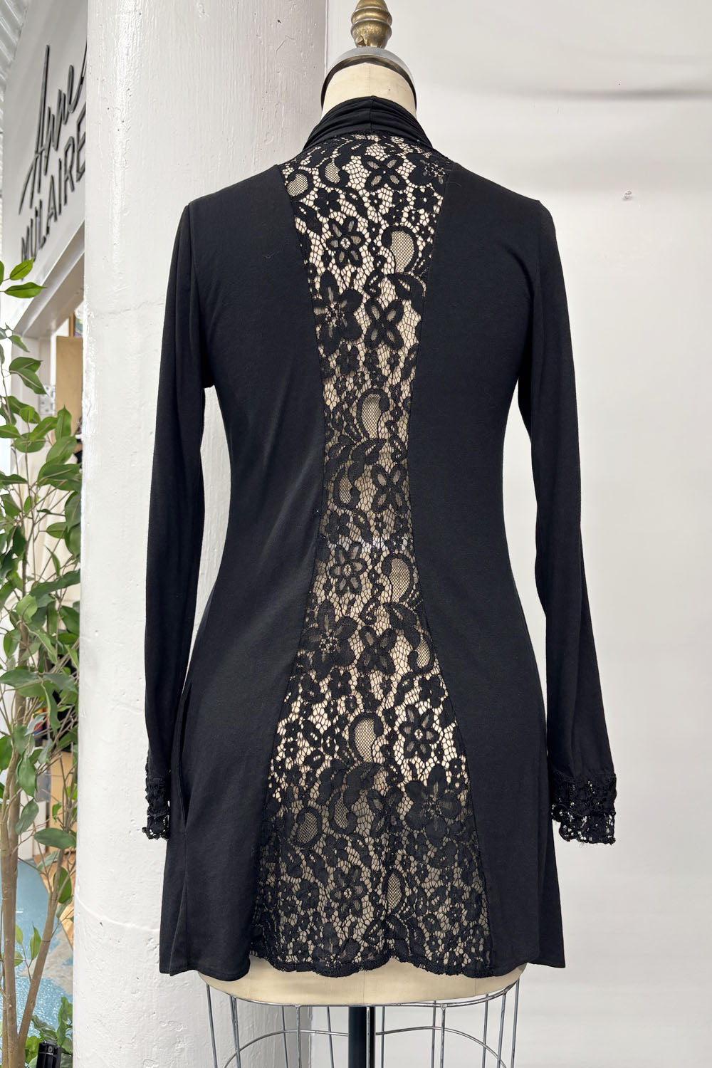 RESALE - Ida Cardigan Jacket - Black/Black lace - XS/S - RE671