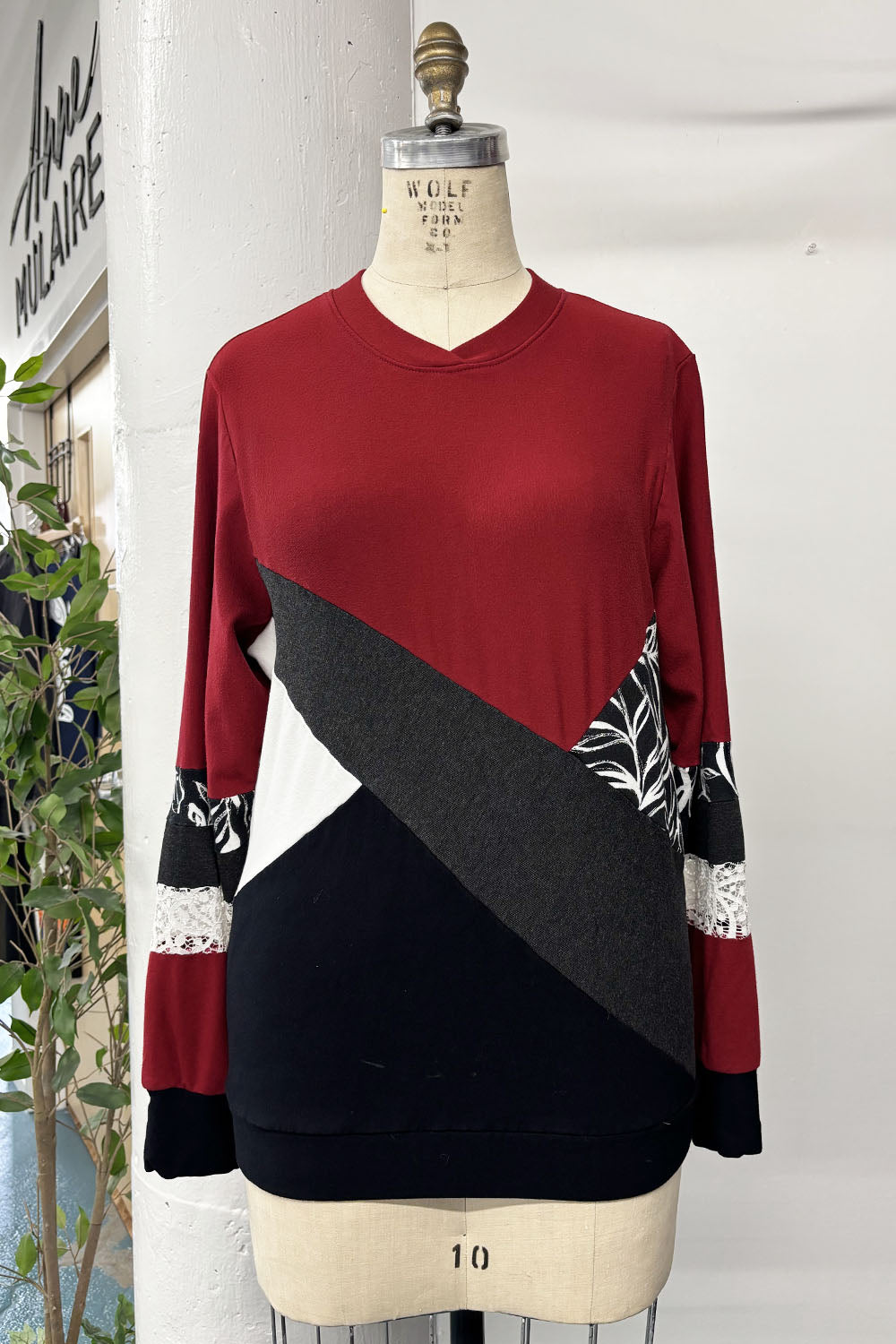RESALE -ZW Crewneck sweater - Scarlet mix - S/M - RE694