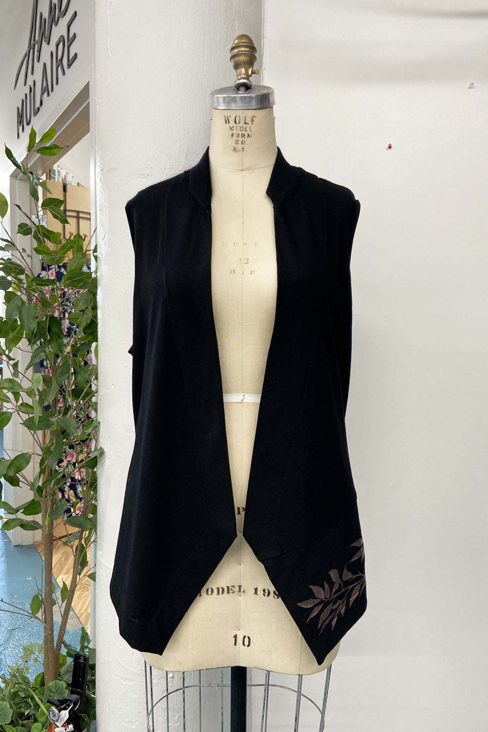REVENTE - Veste en molleton de bambou Willow - noir/rose or - Saule du Nord - G/TG - RE714