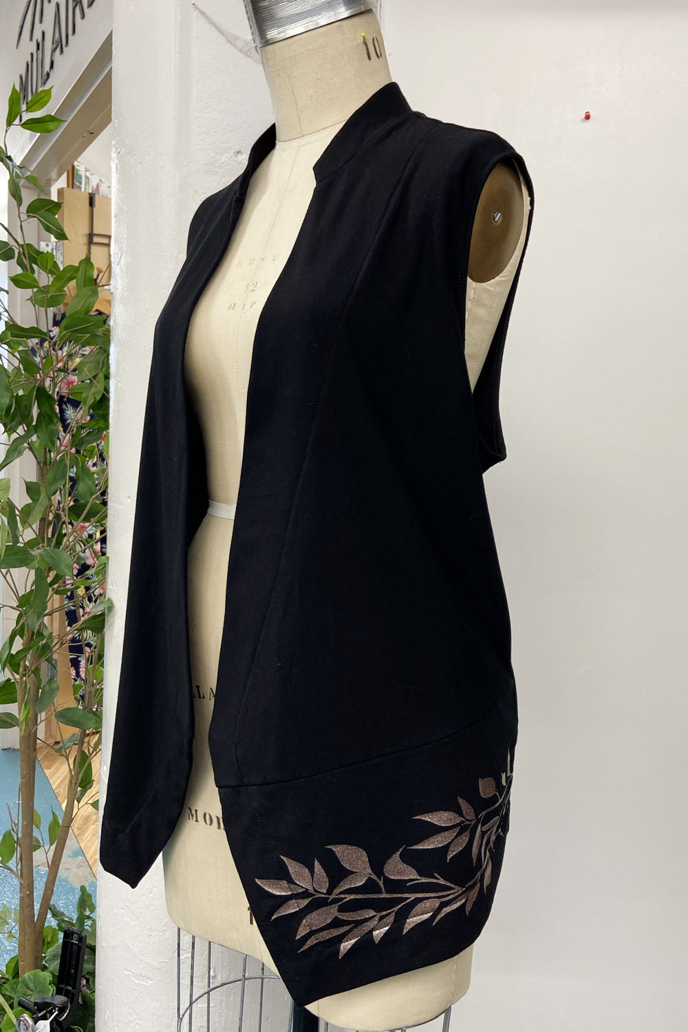 REVENTE - Veste en molleton de bambou Willow - noir/rose or - Saule du Nord - G/TG - RE714